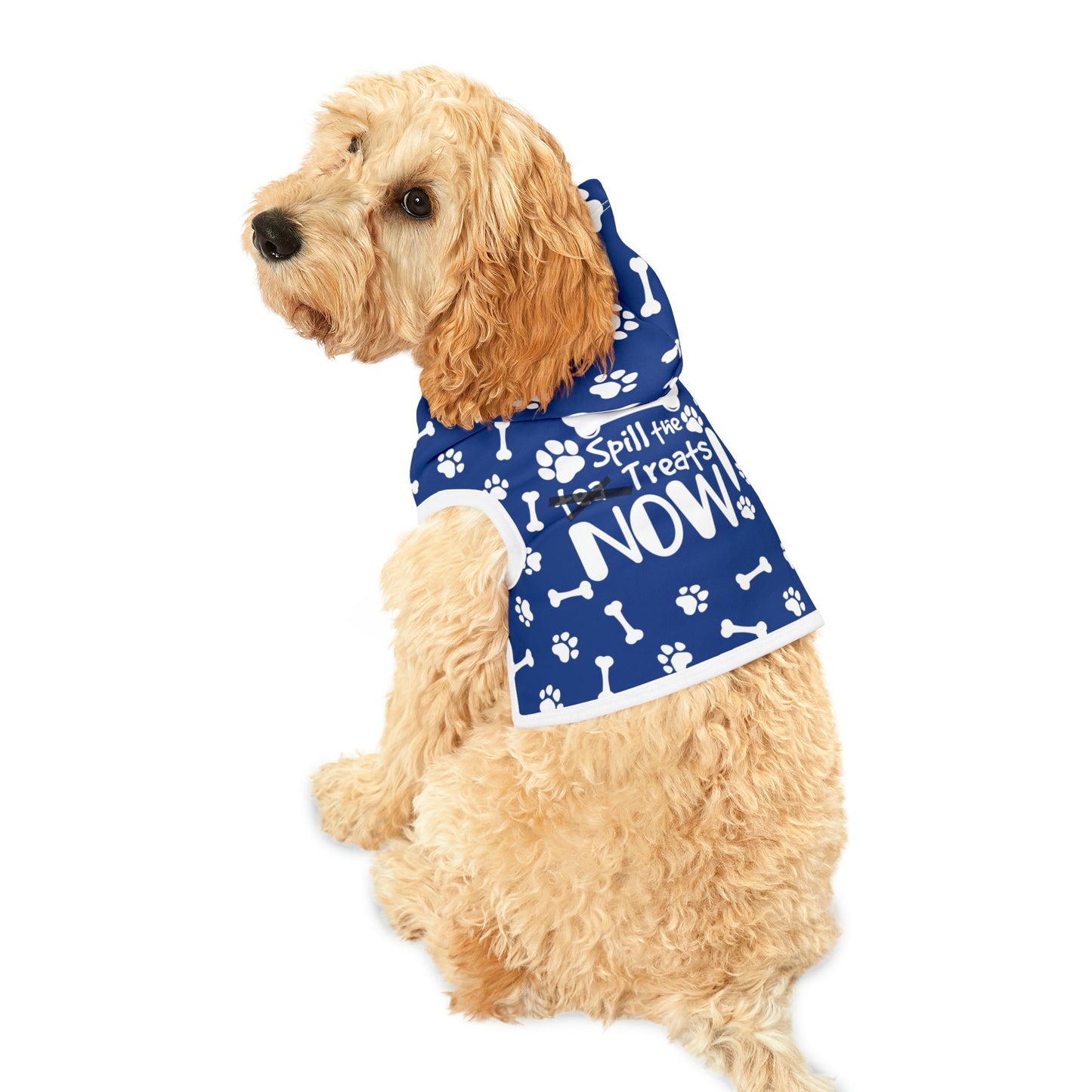 Spill the Treats Navy Blue Pet Hoodie