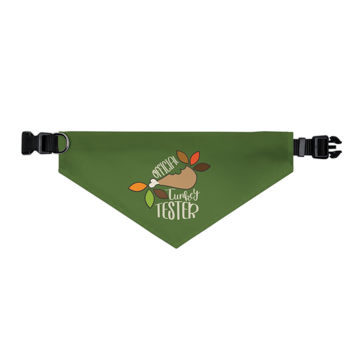 Official Turkey Tester Dark Green Pet Bandana Collar