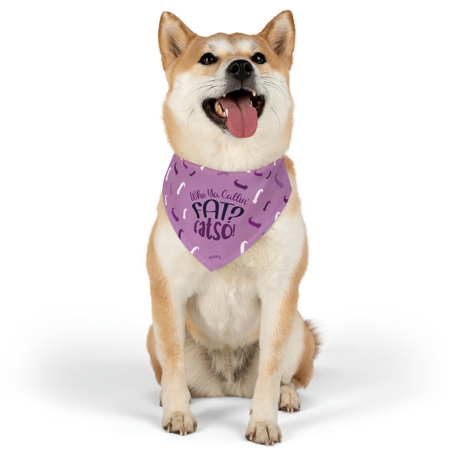 Who Ya Callin' Fat Purple Pet Bandana Collar