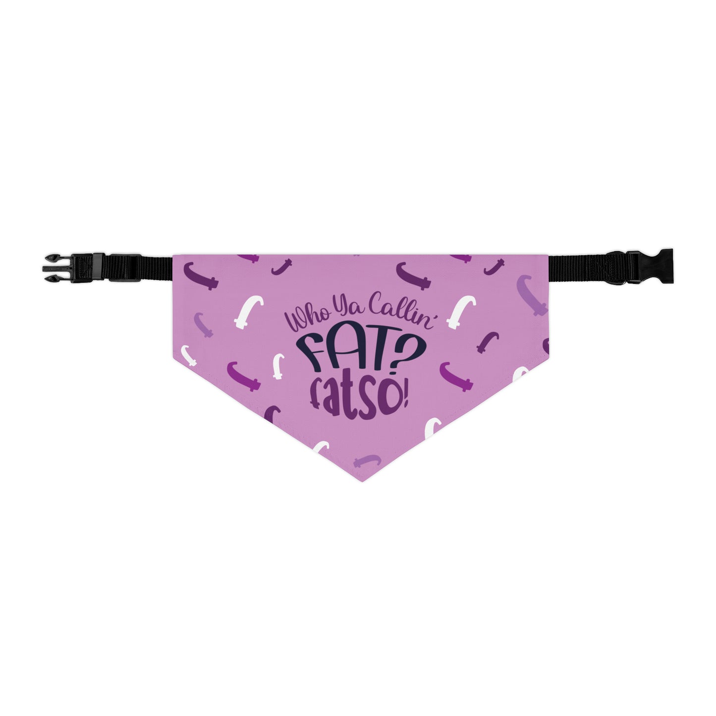 Who Ya Callin' Fat Purple Pet Bandana Collar