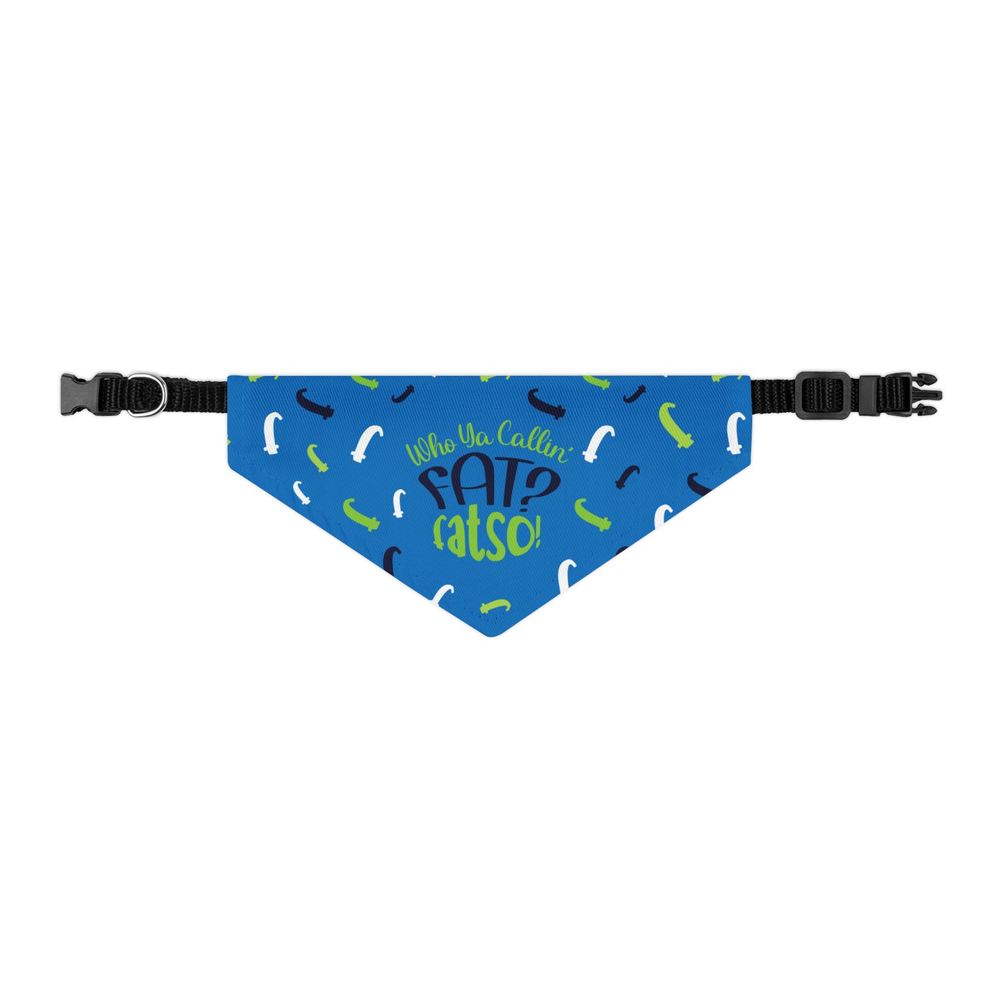 Who Ya Callin' Fat Blue Pet Bandana Collar