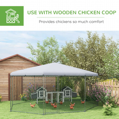 PawHut 17.1 ft x 15.7 ft Chicken Run for 19-25 Chickens with Cover
