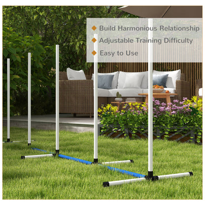 PawHut 2pc Dog Agility Training Equipment Set with Spray Water Tube, White