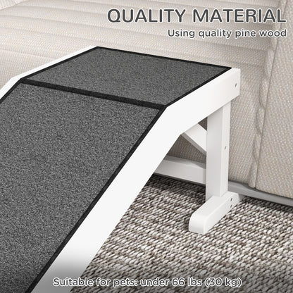 PawHut 49" Pet Ramp for Dogs & Cats with Non-Slip Carpet, White