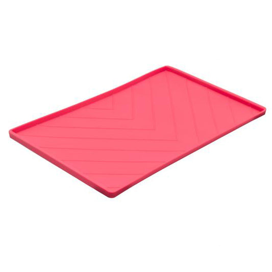 Messy Mutts Dog Silicone Mat Metal Rods Red - M