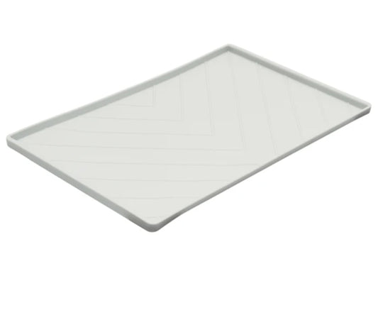 Messy Mutts Dog Silicone Mat Metal Rods Light Grey - L