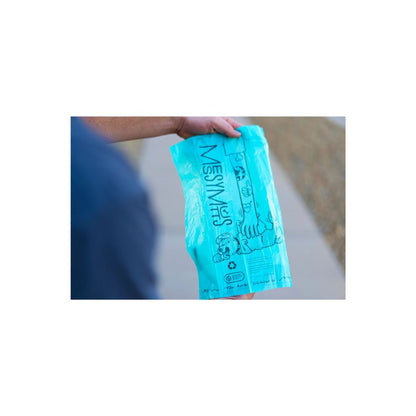 Messy Mutts Dog Advanced Biorecycle Poop Bag Teal 24 Pack Individual Refill Rolls