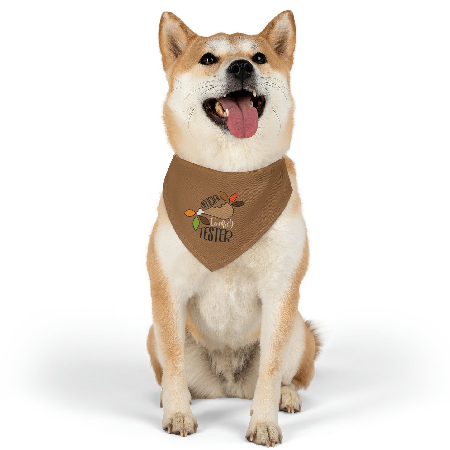 Official Turkey Tester Tan Pet Bandana Collar