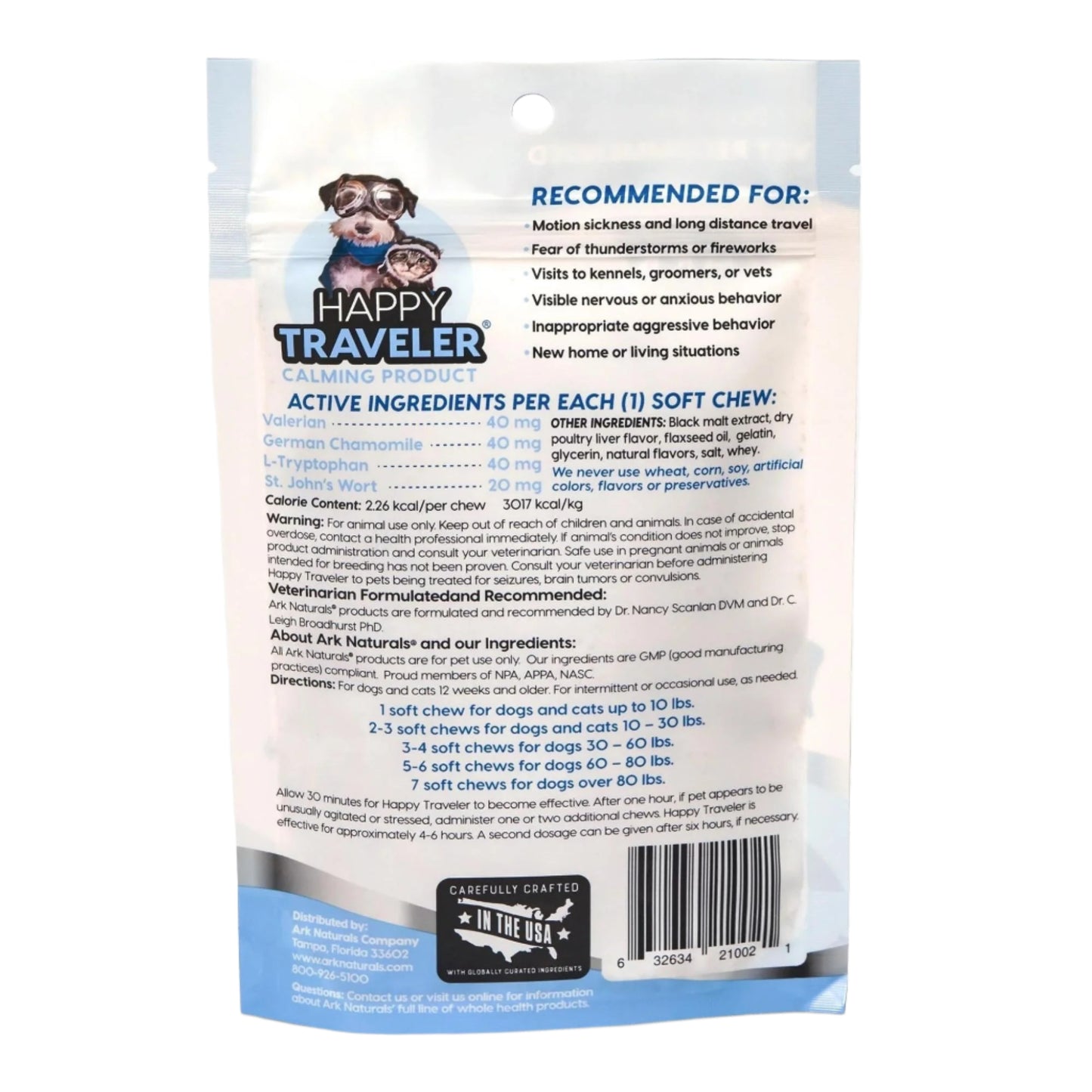 Ark Naturals Happy Traveler Dog And Cat Soft Chews; 75 Count