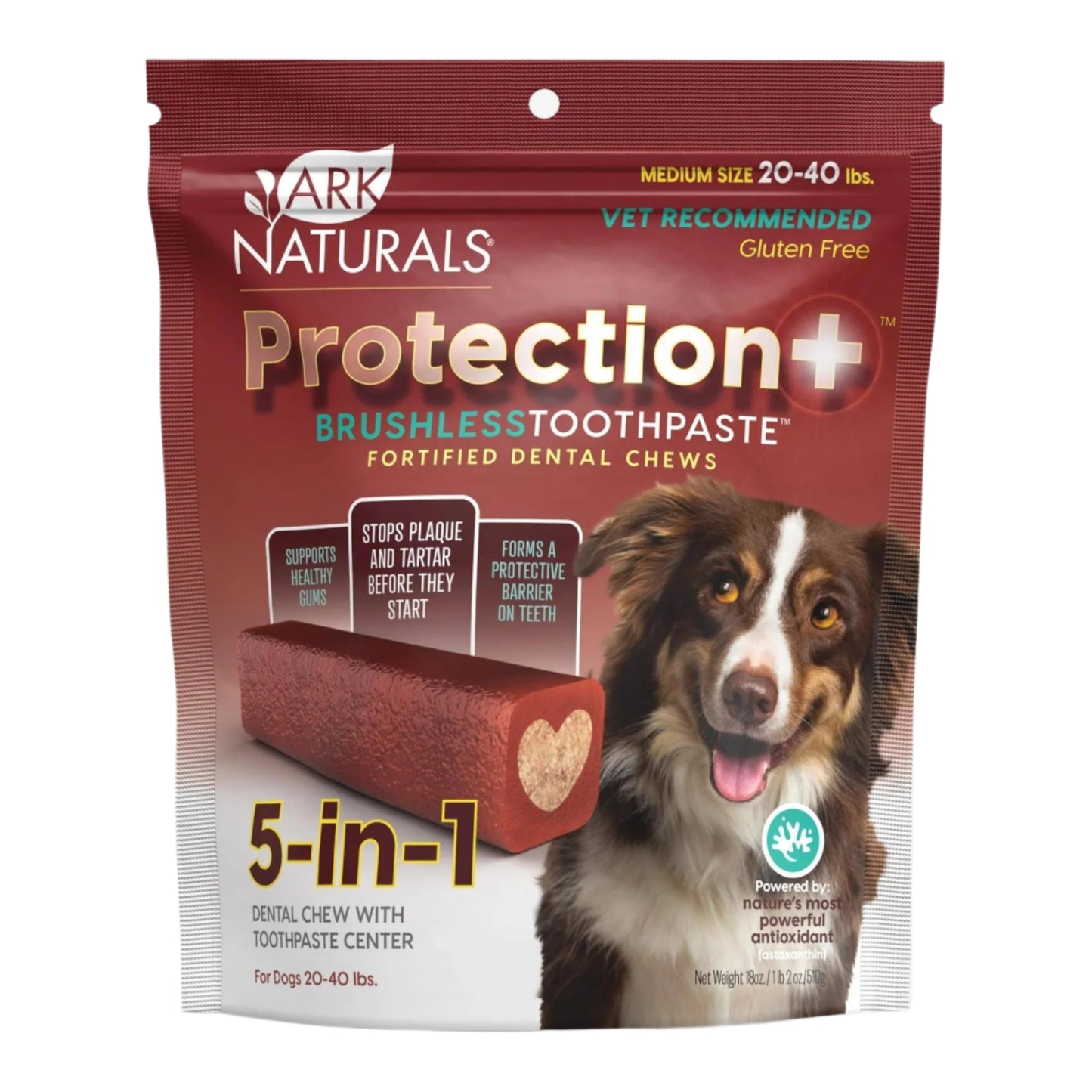 Ark Naturals Protection+ Toothpaste 5 In1 1 Lb 2oz. Bag Medium Chews