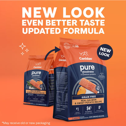 CANIDAE PURE Goodness Grain-Free LID Dry Dog Food Salmon & Sweet Potato 22lb