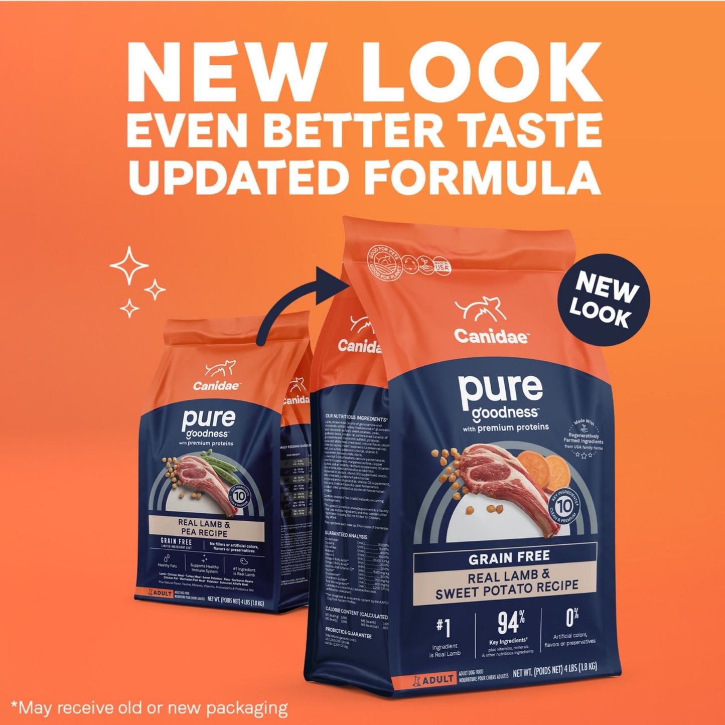 CANIDAE PURE Goodness Grain-Free LID Dry Dog Food Lamb & Pea 4lb