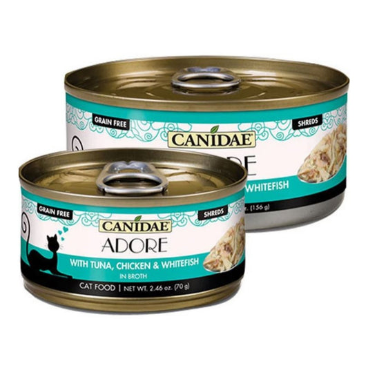 CANIDAE PURE Goodness Canned Cat Food Tuna, Chicken & Whitefish in Broth 2.46oz