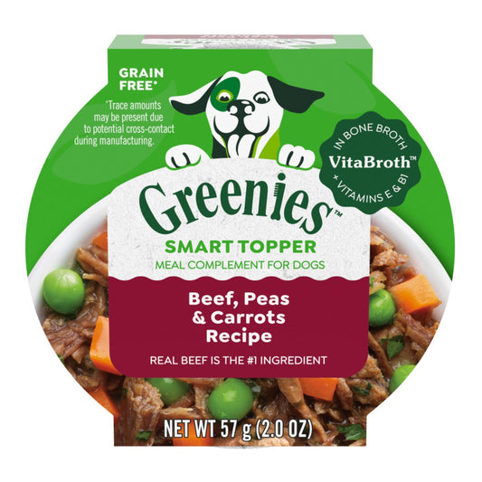 Greenies Smart Topper Grain-Free Meal Compliment for Dogs Beef, Peas & Carrots 2oz