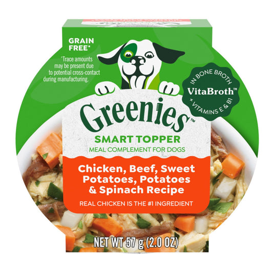 Greenies Smart Topper Grain-Free Meal Compliment for Dogs Chicken, Beef, Sweet Potato & Spinach 2oz