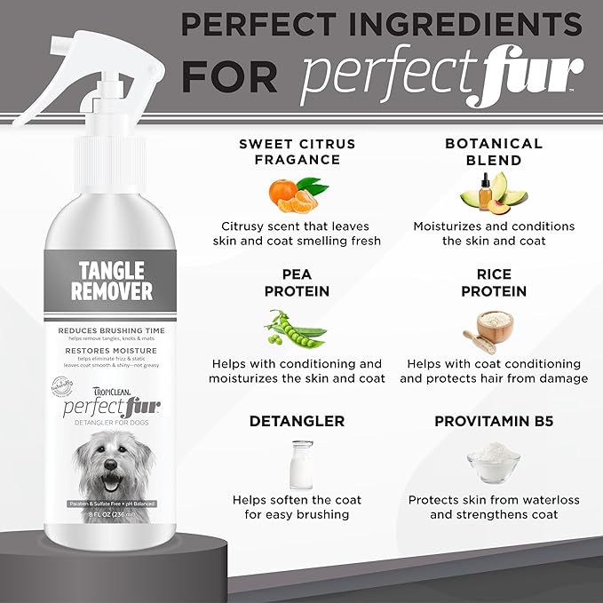TropiClean PerfectFur Tangle Remover Spray for Dogs 1ea/8 oz