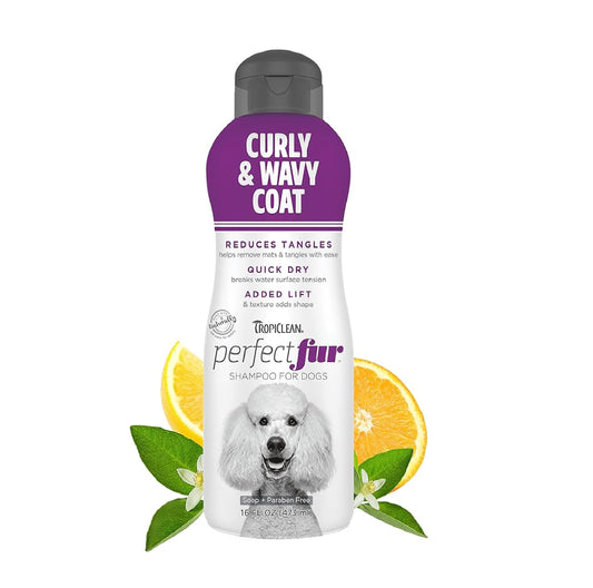 TropiClean PerfectFur Curly & Wavy Coat Shampoo for Dogs 1ea/16 oz