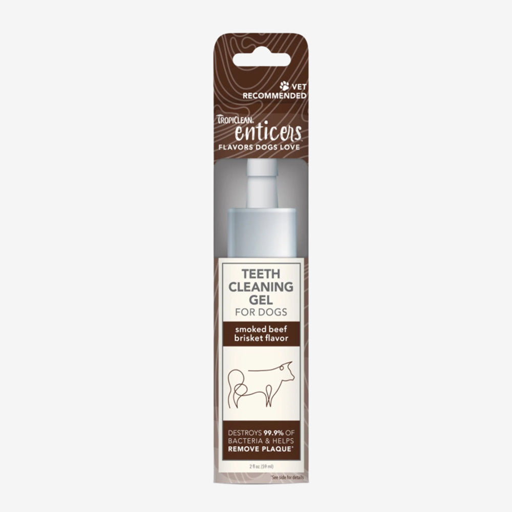 TropiClean Enticers Teeth Cleaning Gel for Dogs Smoked Beef Brisket 1ea/2 oz