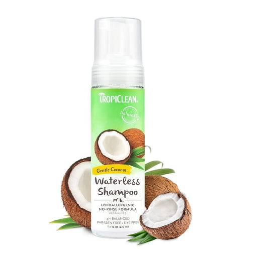 TropiClean Hypoallergenic Waterless Shampoo for Dogs 7.4 oz