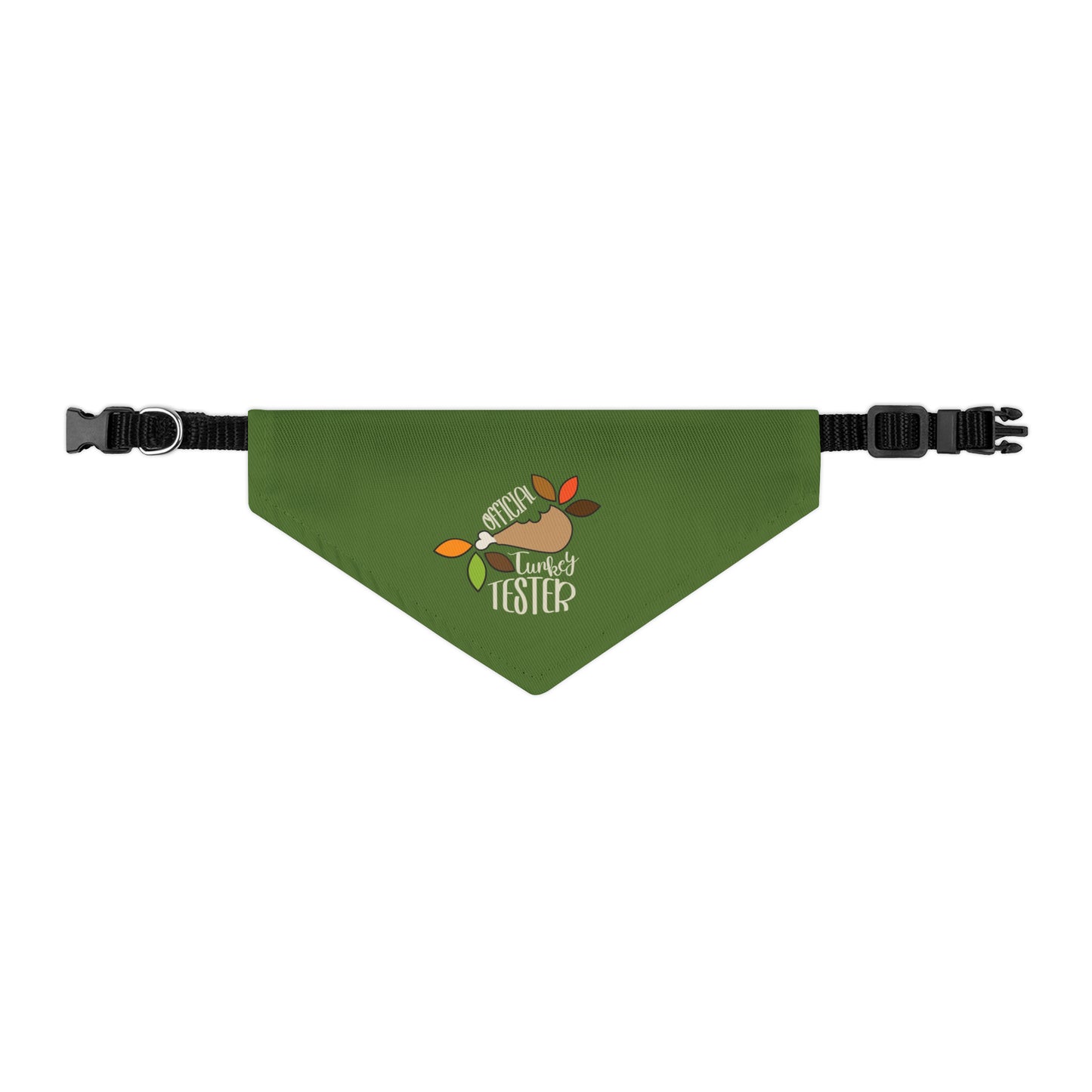 Official Turkey Tester Dark Green Pet Bandana Collar