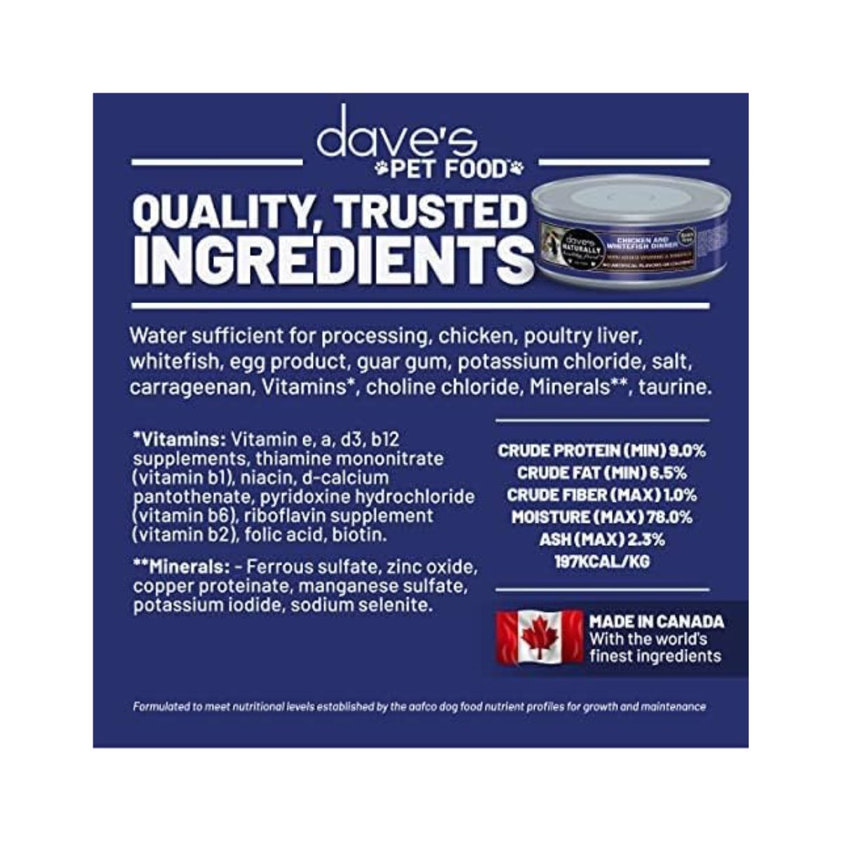 Dave's Naturally Healthy Cat Food; Chicken & White Fish Dinner 5.5 oz (Case of 24)