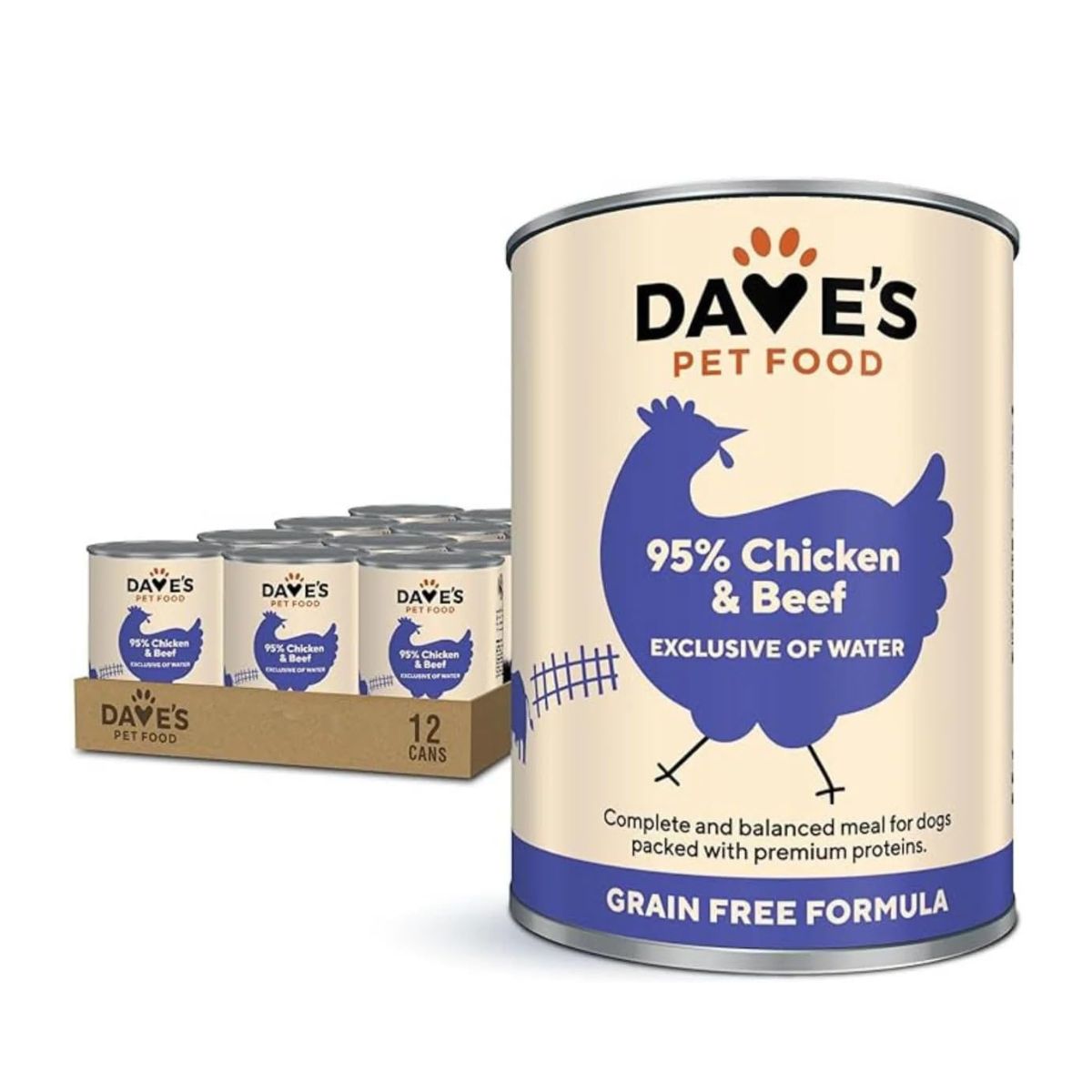 Dave's Premium Beef & Chicken 95% Meat 13 oz (Case Of 12)