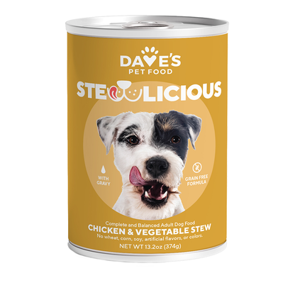 Dave's Dog Grain Free Chicken & Vegetable Cuts In Gravy - 13.2 oz (Case of 12)