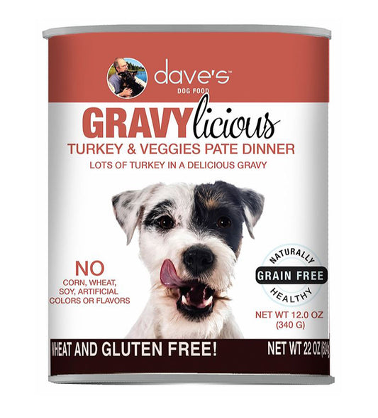Daves Dog Grain Free Gravylicious Turkey 12 oz (Case of 12)