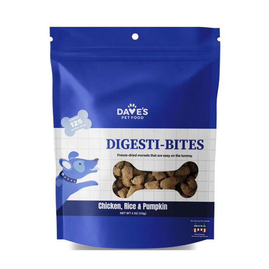 Dave's Pet Food Dog Digesti-Bites Freeze-Dried Chicken Rice & Pumpkin 4Oz