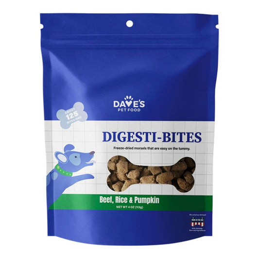 Dave's Pet Food Dog Digesti-Bites Freeze-Dried Beef Rice & Pumpkin 4 oz