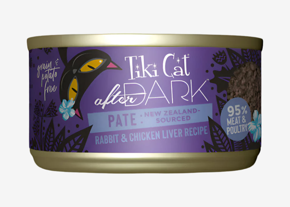 Tiki Pets Cat After Dark Rabbit & Chicken Liver Pate 3oz. (Case of 12)