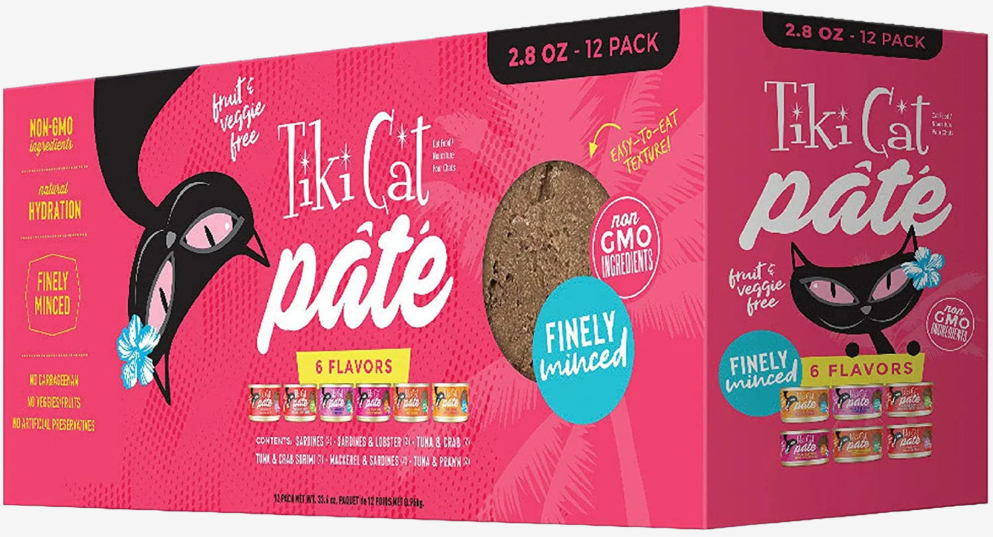 Tiki Pets Cat Grill Pate 28oz. Variety Pack (Case of 12)