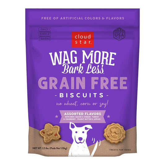 Wagmore Dog Grain Free Crunchy Biscuits Assorted Flavors 2.5 Lb.