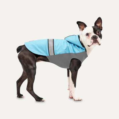 Goo-Eez Reflective Hooded Raincoat Baby Blue/Grey XXLarge