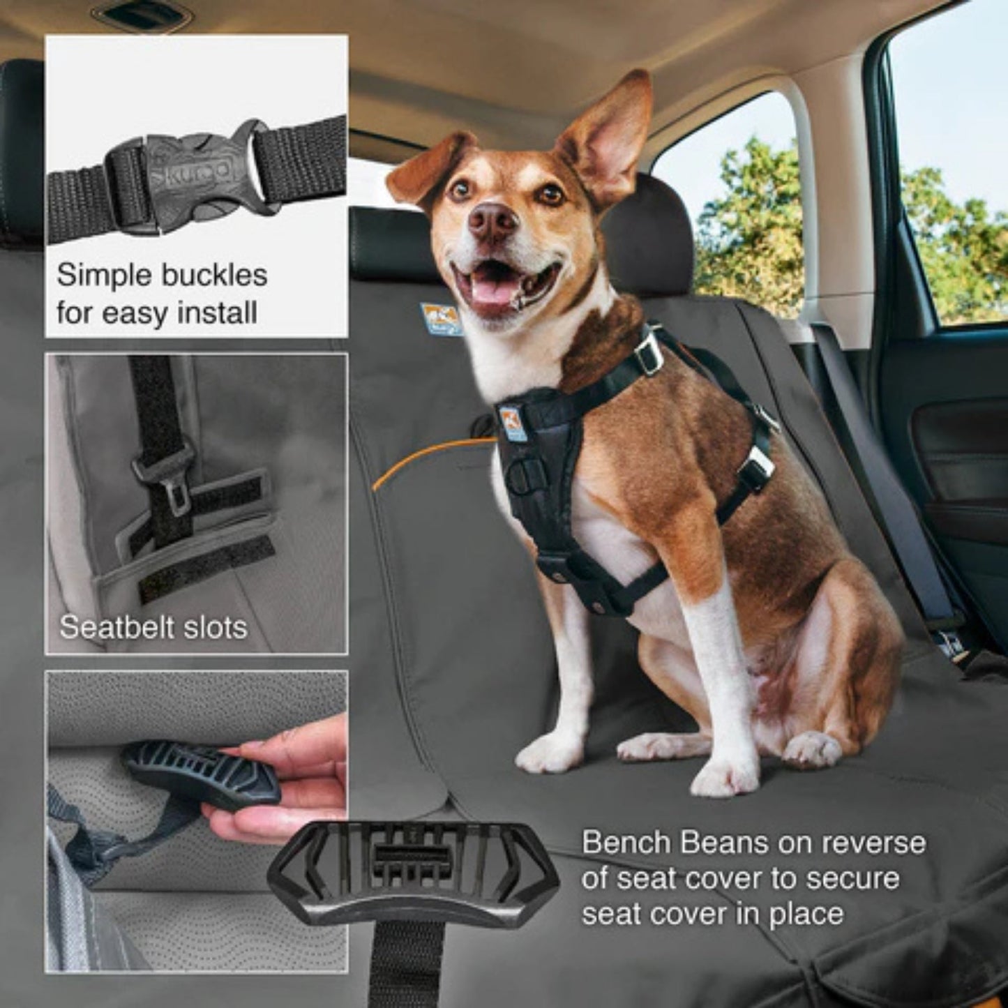 Kurgo Dog Rover Bench Seat Cover Charcoal