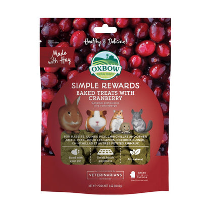 Oxbow Animal Health Simple Rewards Baked Small Animal Treats w/Cranberry 1ea/3 oz