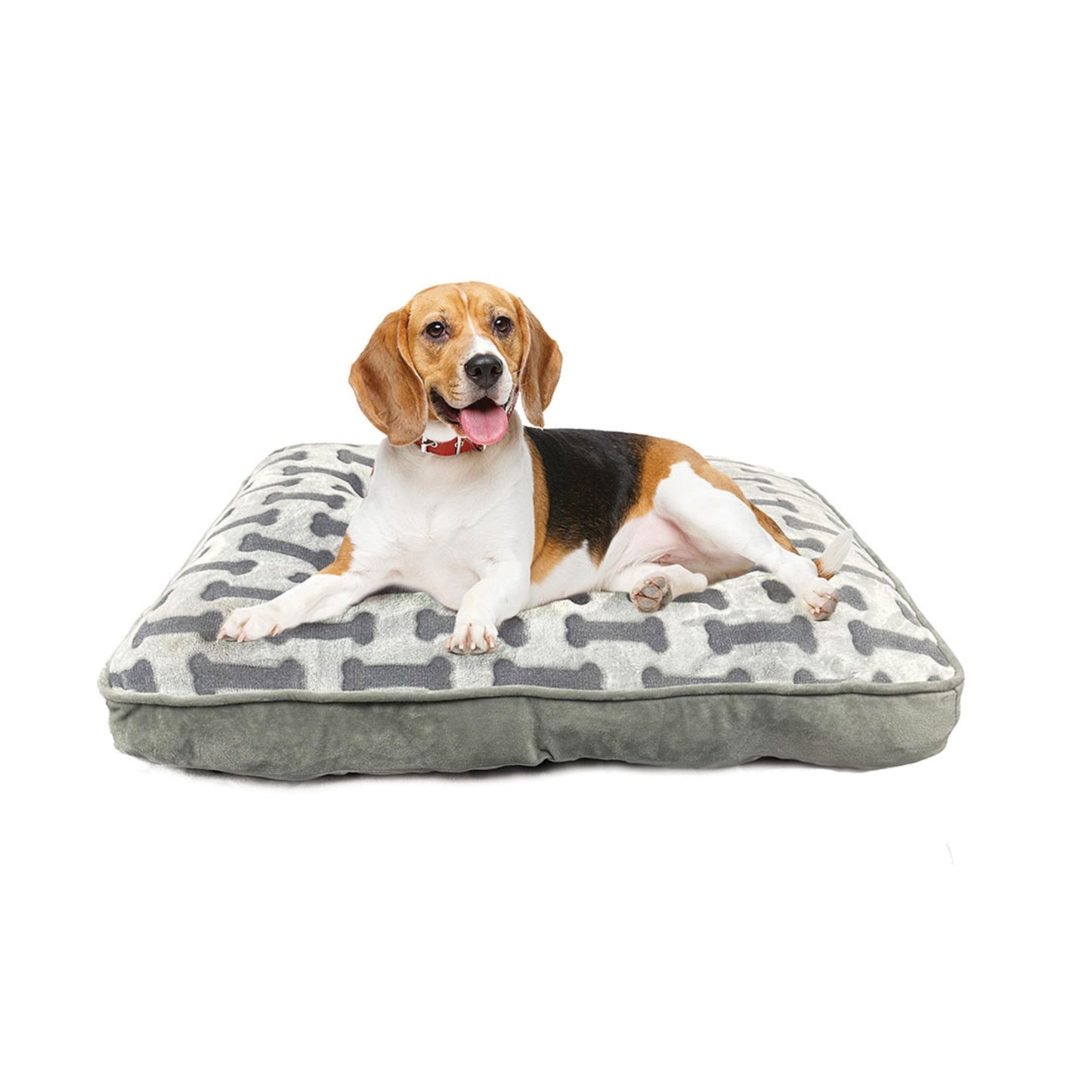 Ethical Pet Sleep Zone Luxe Bone Print Pillow 32? Lt Gray