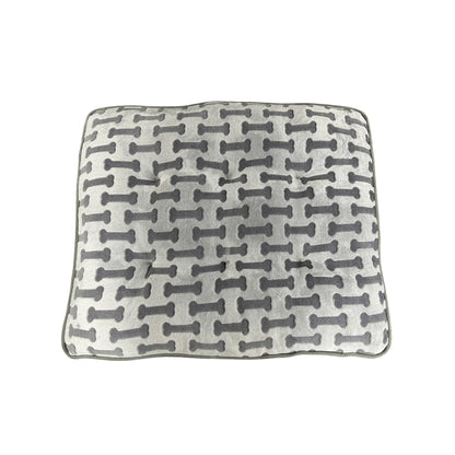 Ethical Pet Sleep Zone Luxe Bone Print Pillow 38" Lt Gray