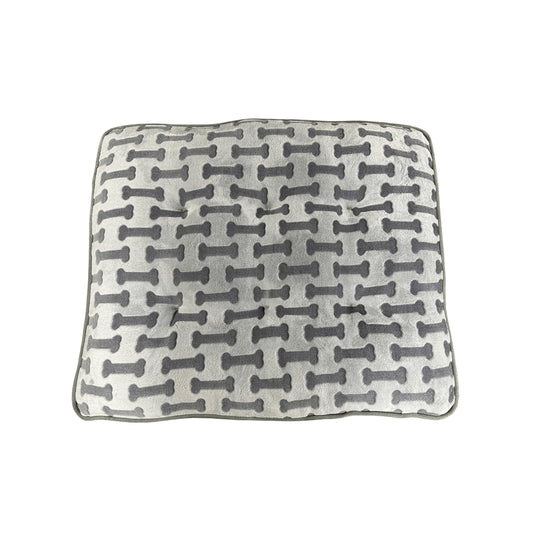 Ethical Pet Sleep Zone Luxe Bone Print Pillow 38" Lt Gray