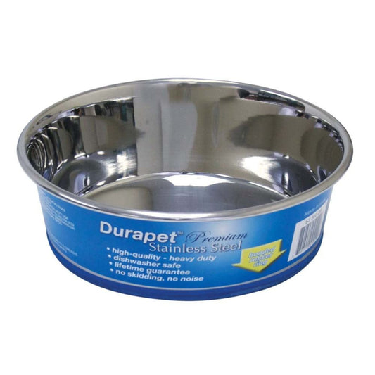 OurPets Rubber-Bonded Premium Stainless Steel Dog Bowl Silver 1ea