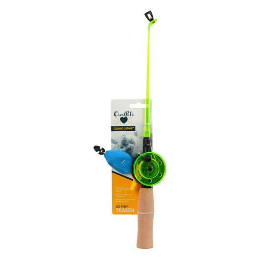 OurPets Play-N-Squeak Fishing Rod with Fish Catnip Toy