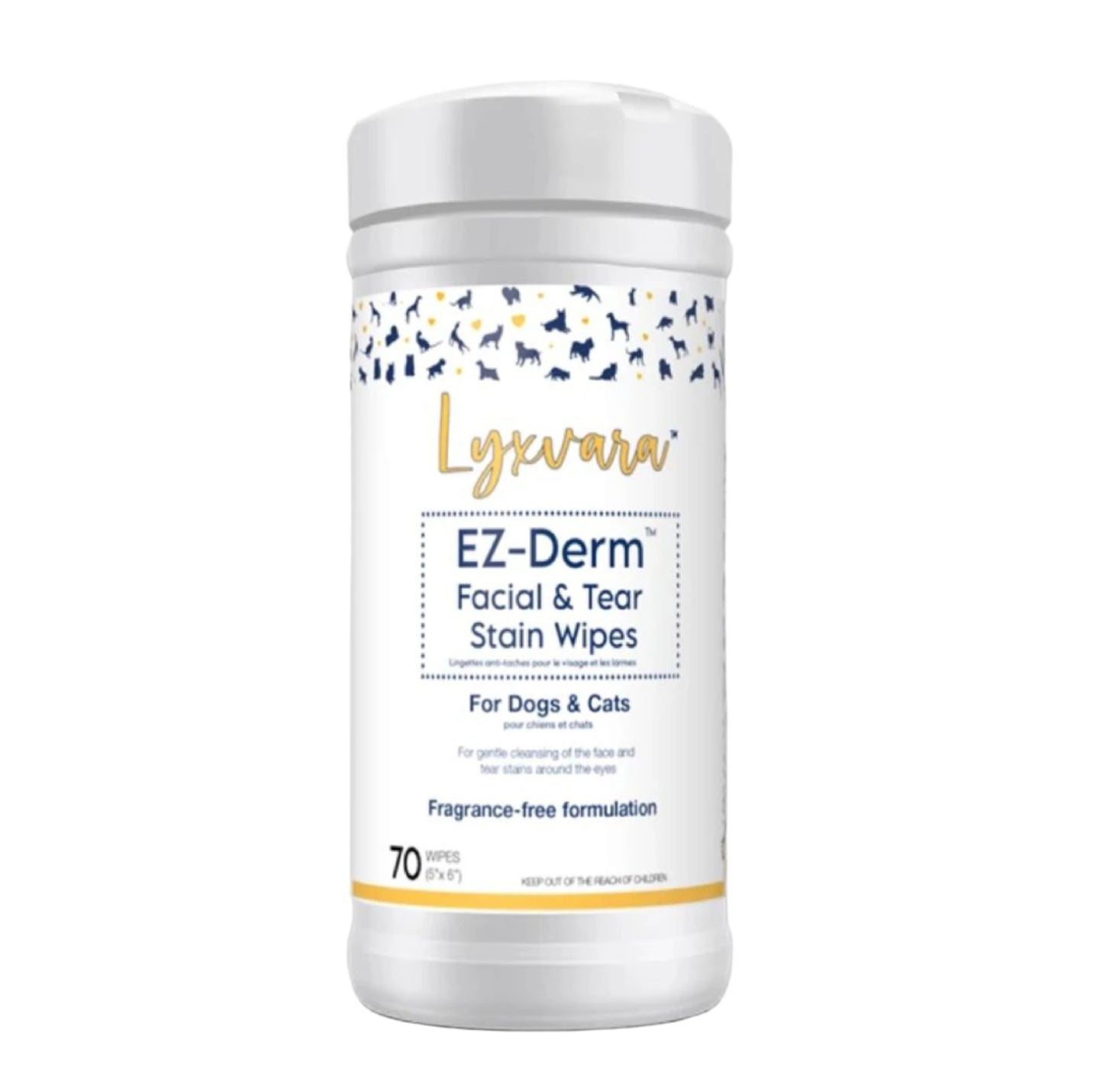 Lyxvara Dog easy Derm Wipes Frangrance Free 70Ct