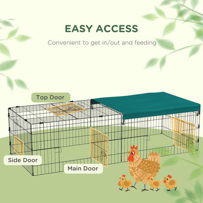 PawHut 73" Outdoor Playpen for Rabbits, Chickens, Chinchillas – Green
