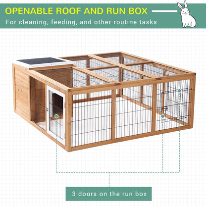 PawHut Rabbit Hutch, Waterproof Rabbit House for Small Animals, Natural
