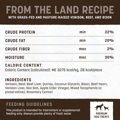 Earth Animal Dog Wisdom Air-Dried Jerky From The Land 4oz.