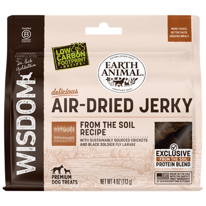 Earth Animal Dog Wisdom Air-Dried Jerky From The Soil 4 oz.