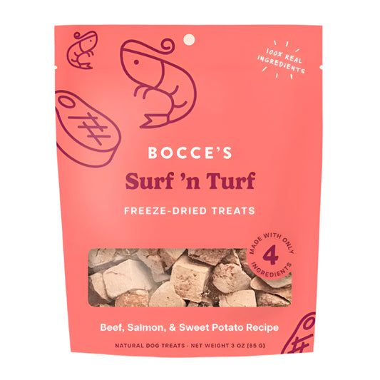 Bocce'S Bakery Dog Freeze Dried Surf'N Turf Treat 3Oz