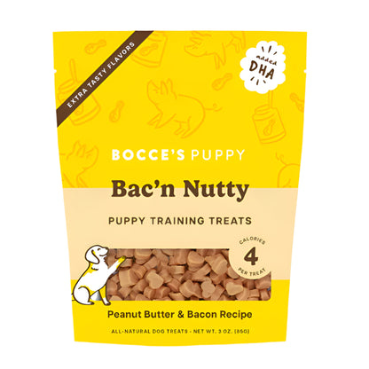 Bocce's Bakery Dog Puppy Training Bites Bac'N Nutty 3oz