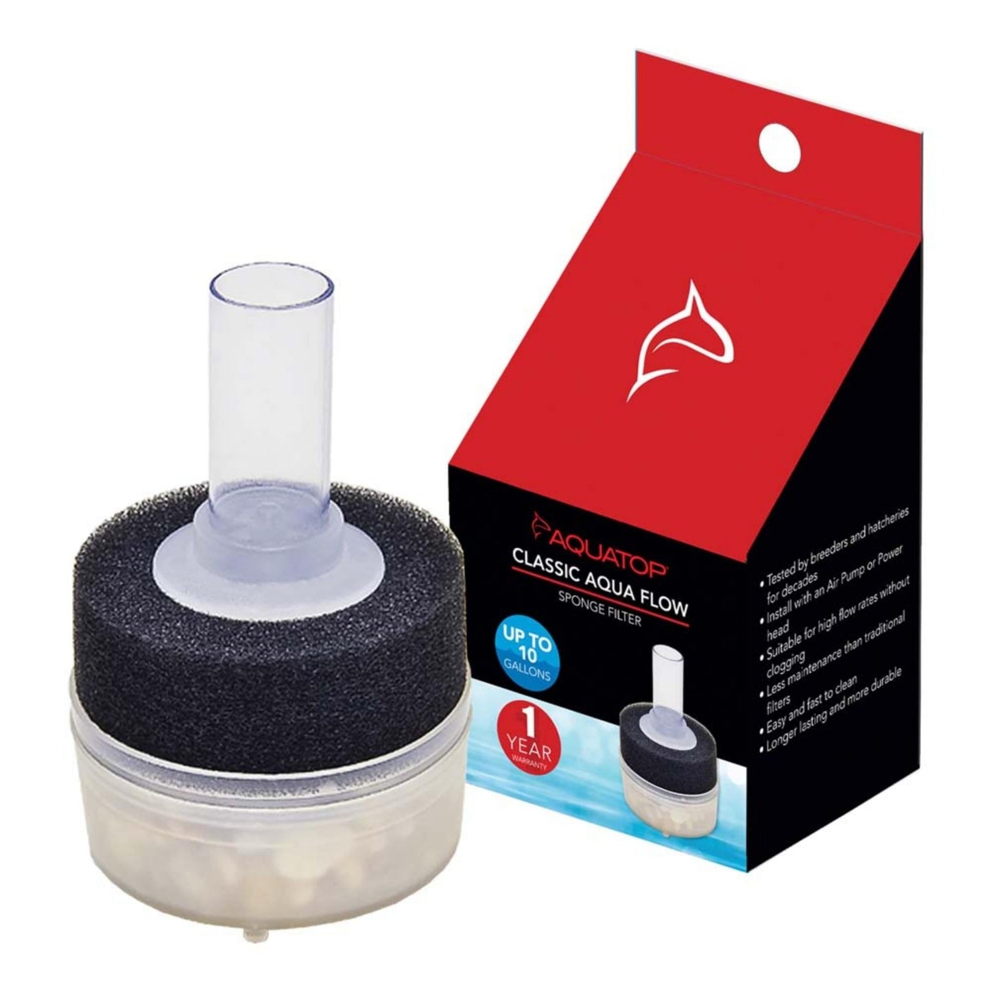 Aquatop Classic Aqua Flow CAF-10 Internal Sponge Filter Black