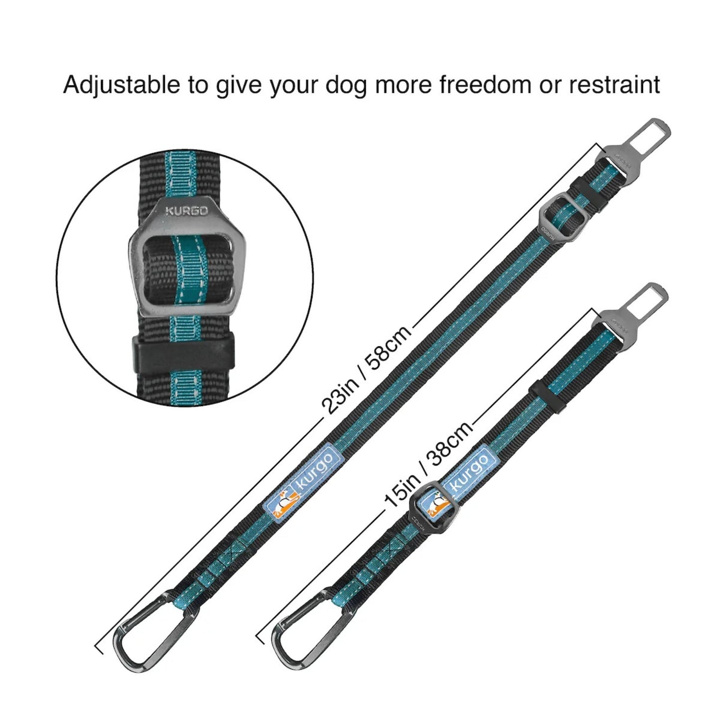 Kurgo Dog Seat Belt Tether Blue